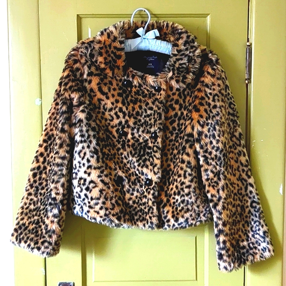 Leopard Jacket American Eagle M Statement Teddy Streetwear Sherpa Faux Fur Grung